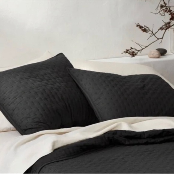 Casaluna Bedding Casaluna Washed Black King Heavyweight Linen Blend